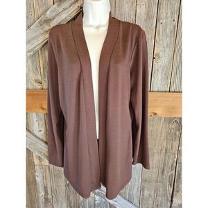 NWOT D&CO brown open front tunic cardigan sweater size S